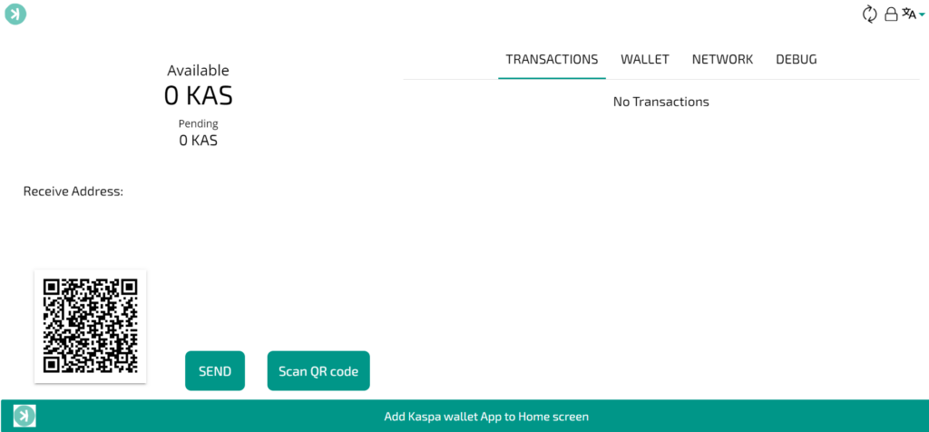 Kaspa Web Wallet
