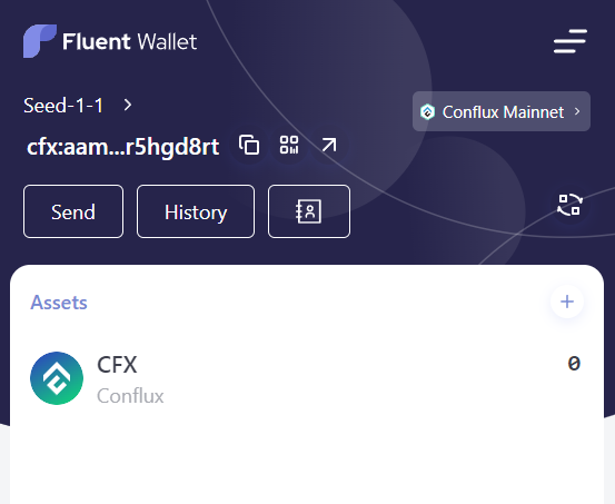 Conflux Wallet Interface